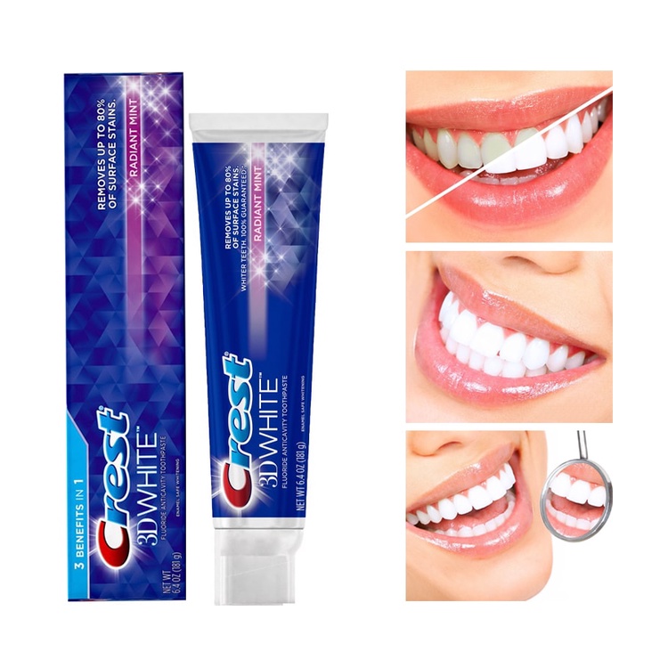 Kem đánh răng trắng sáng, ngừa sâu răng CREST 3D WHITE