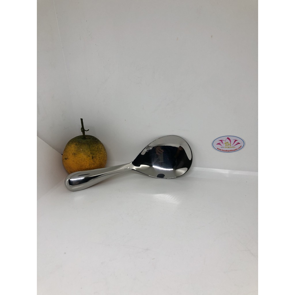 Vá cơm, môi inox 304 Hàn Quốc eo chống dính dày sáng bóng cả vàng titan 20.5cm siêu bền đẹp vệ sinh an toàn