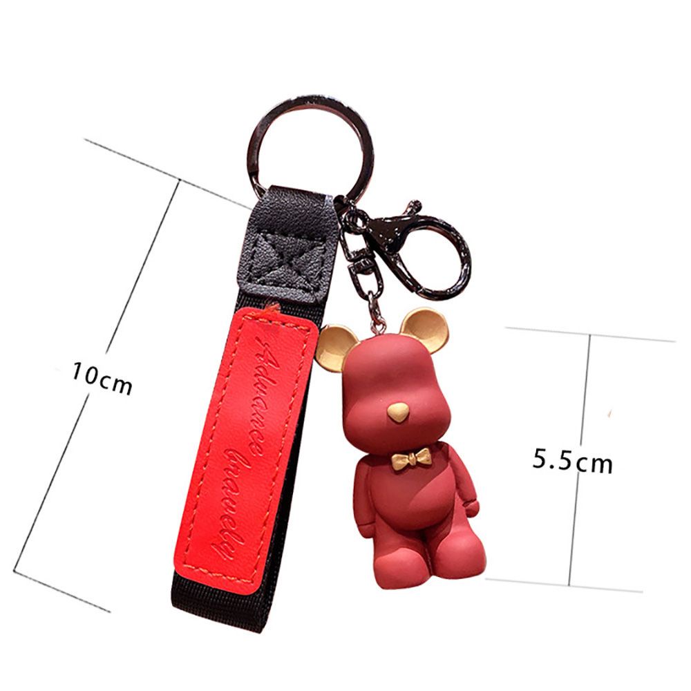 Móc chìa khóa bằng nhựa resin hình gấu hoạt họa đáng yêu nhiều màu sắc cho nữ