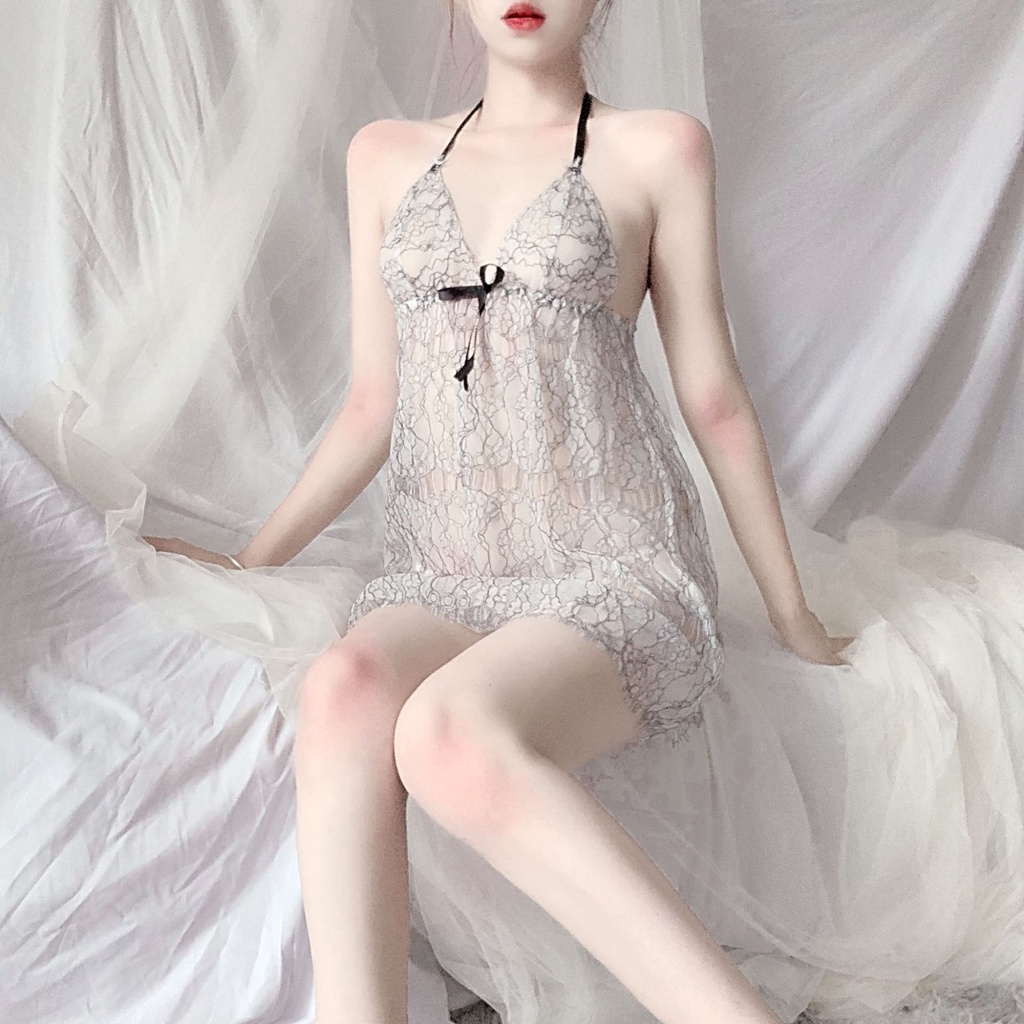 Váy ngủ ren phối hoa siêu sexy (kèm quần chíp) B130