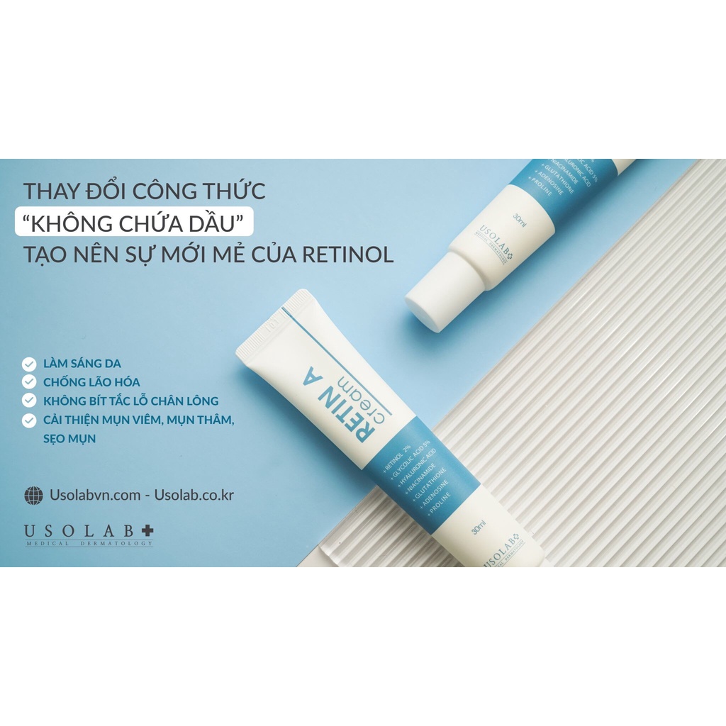 Kem Dưỡng Trẻ Hóa Da Retinol - Glycolic USOLAB RETIN A CREAM 30ml