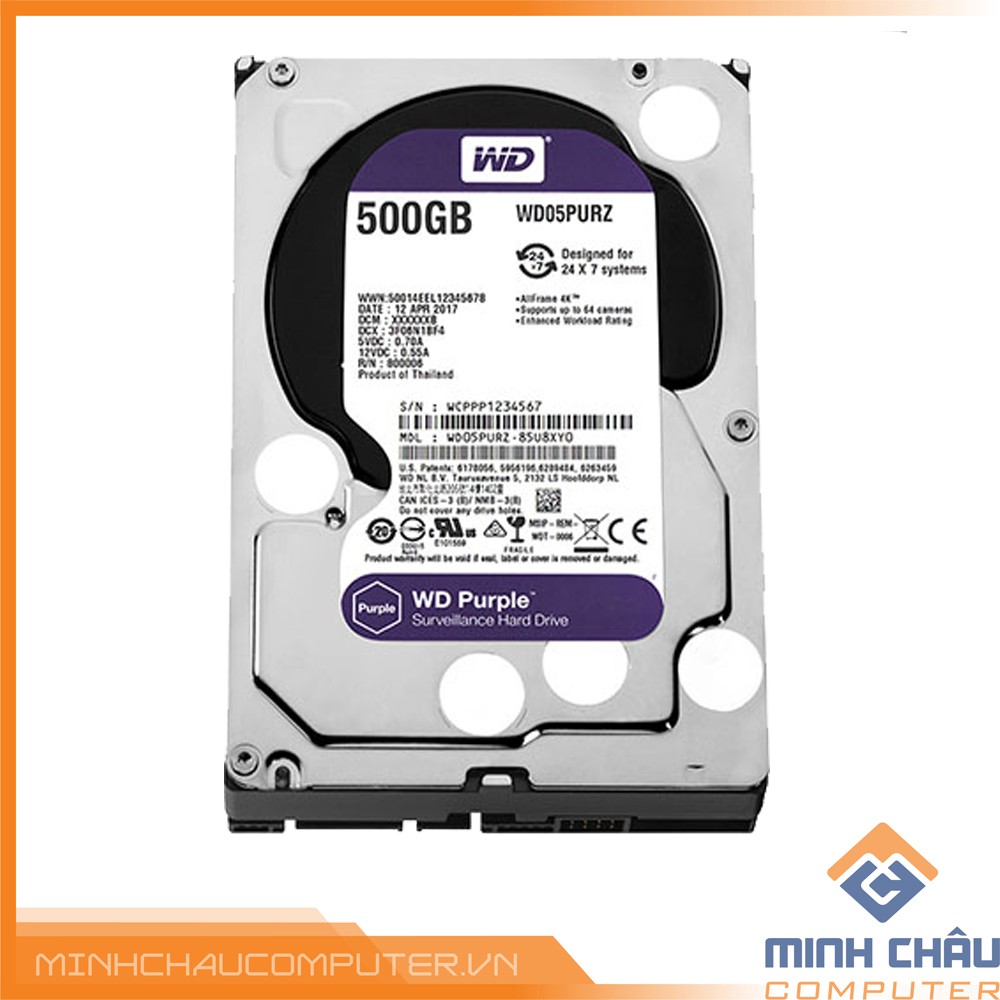 Ổ cứng Camera HDD 500GB Tím Western- Bảo hành 24 Tháng