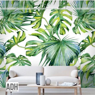 Decal dán tường lá cây rừng khổ 120x250cm