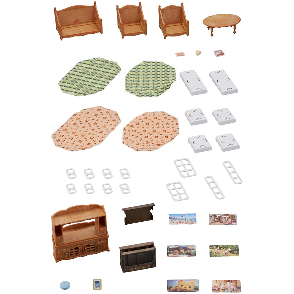 Sylvanian Families Calico Critters Bộ Phòng Khách Tiện Nghi Comfy Living Room Set