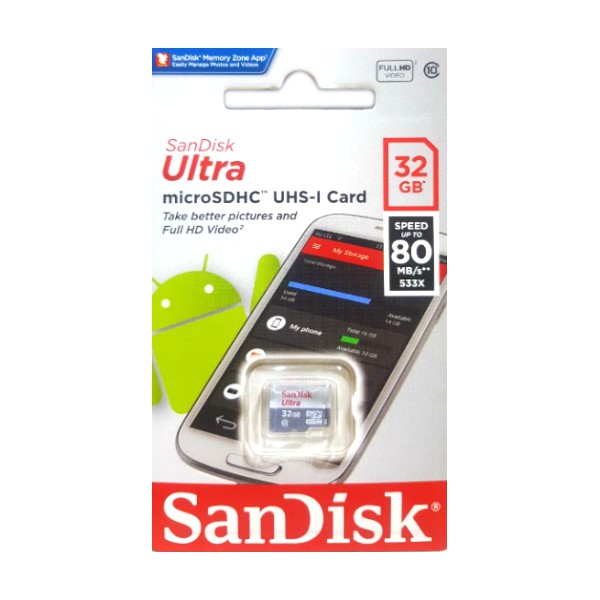 Thẻ nhớ Micro-SD 32Gb Sandisk Ultra Class 10