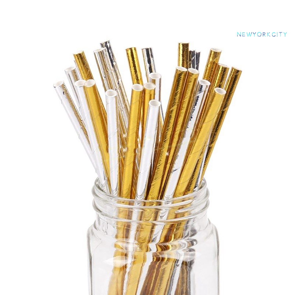 Set 25 Ống Hút Giấy Dùng Một Lần Phân Hủy Sinh Học Cho Tiệc Sinh Nhật