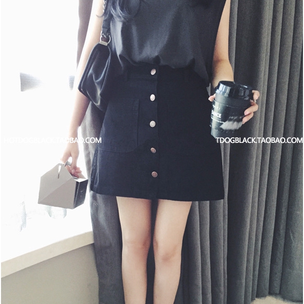 IELGY     Chân Váy Chữ A Lưng Cao Phong Cách Hàn Quốc Cho Học Sinh