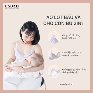 Áo Ngực Bầu Và Cho Con Bú 2IN1 Chống Chảy Xệ LADALI Chống Tắc Tia Sữa Nâng Ngực Thông Thoáng Co Giãn Bigsize MS218 Tím