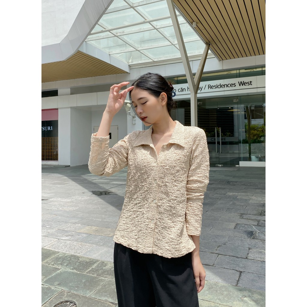 Áo nữ Yu Cherry YA378 Áo Sơ Mi Gân