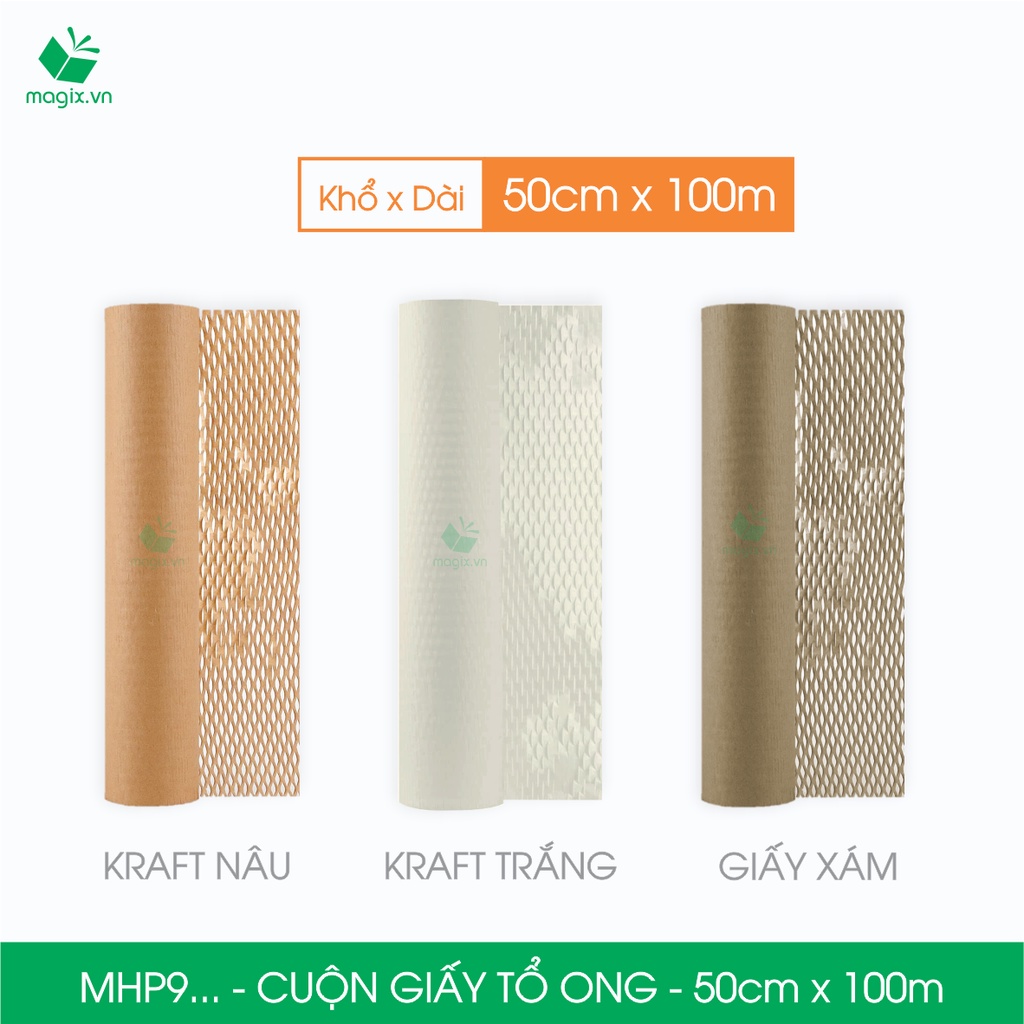 MHP9 – 0.5x100m – CUỘN GIẤY KRAFT TỔ ONG CHỐNG SỐC THAY THẾ BÓNG KHÍ XỐP HƠI ĐÓNG HÀNG