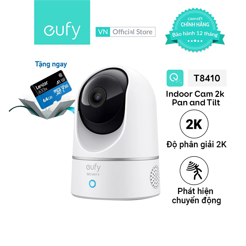 [Mã ELMALL150 giảm 8% đơn 500K] Camera Eufy Indoor 2K Pan and Tilt - T8410