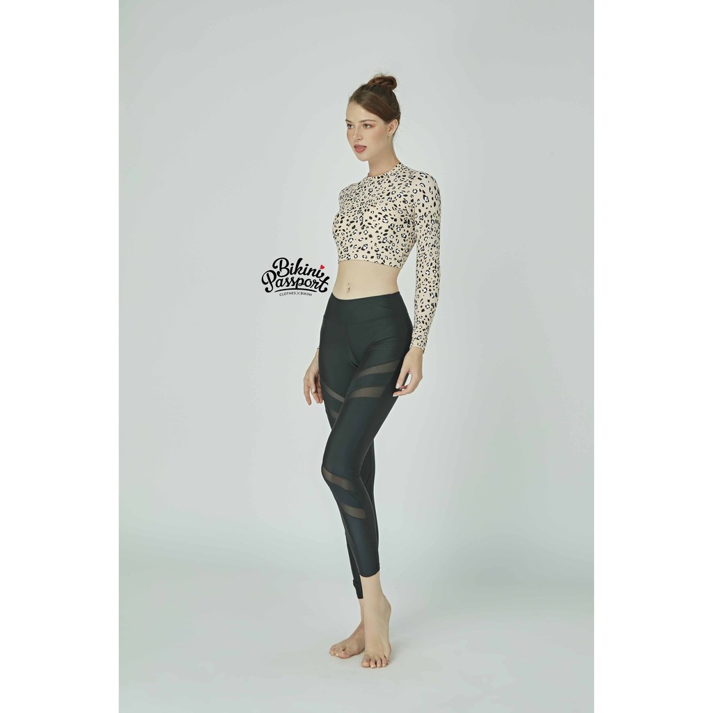 Áo bơi Nữ BIKINI PASSPORT kiểu dáng tay dài Basic- màu Da báo - BS202_LEO
