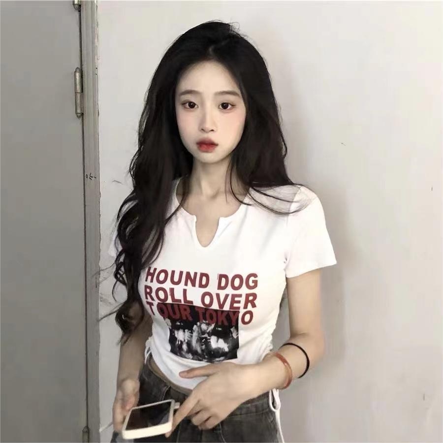 Áo thun lửng ZHELIHANGFEI tay dài phối dây rút thời trang dành cho nữ