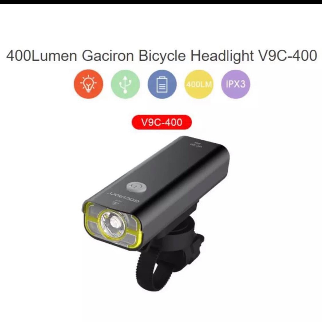 69bikeshop_ĐÈN TRƯỚC XE ĐẠP GACIRON V9C - SÁNG 400LUMEN