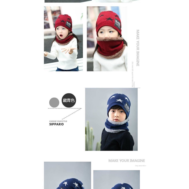 Mũ len mã ngôi sao kèm khăn ống cho bé từ 5- 15 tuổi