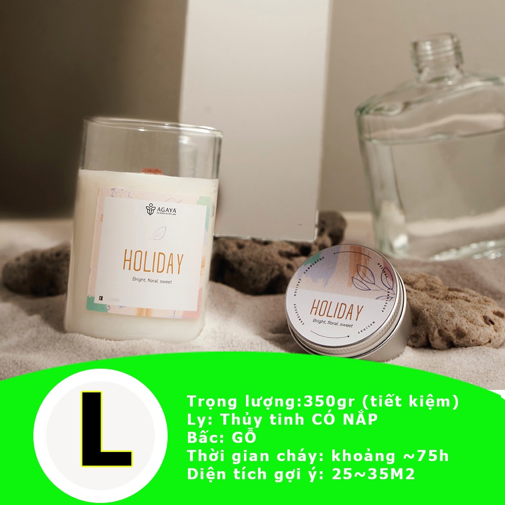 Nến thơm decor phòng ngủ Candle Cup Agaya , hương HOLIDAY, tươi sáng như đang trải nghiệm kỳ nghỉ thú vị