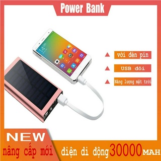 Sạc dự phòng 30000mAh Sử Dụng Năng Lượng Mặt Trời  Trang bị đèn LED chiếu sáng Sạc An Toàn Pin dự phòng Chính Hãng
