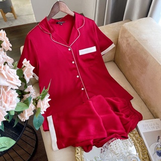 Bộ pijama lụa hàn cao cấp trơn mặc nhà