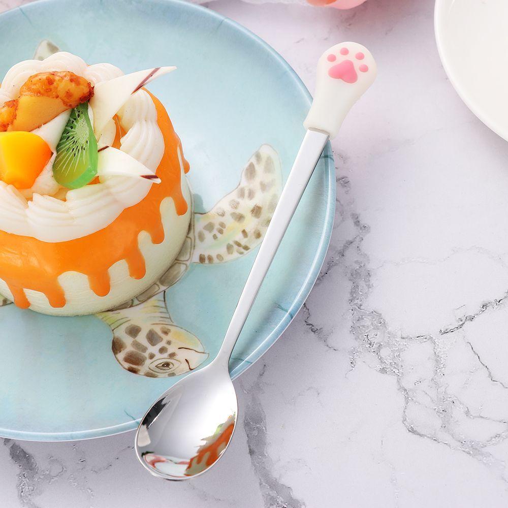 Muỗng Cà Phê Hình Chân Mèo Bằng Thép Không Gỉ Dễ Thương