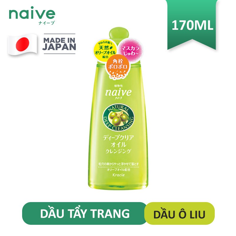 Dầu tẩy trang Naïve chiết xuất tinh dầu ô liu chai 170ml chính hãng