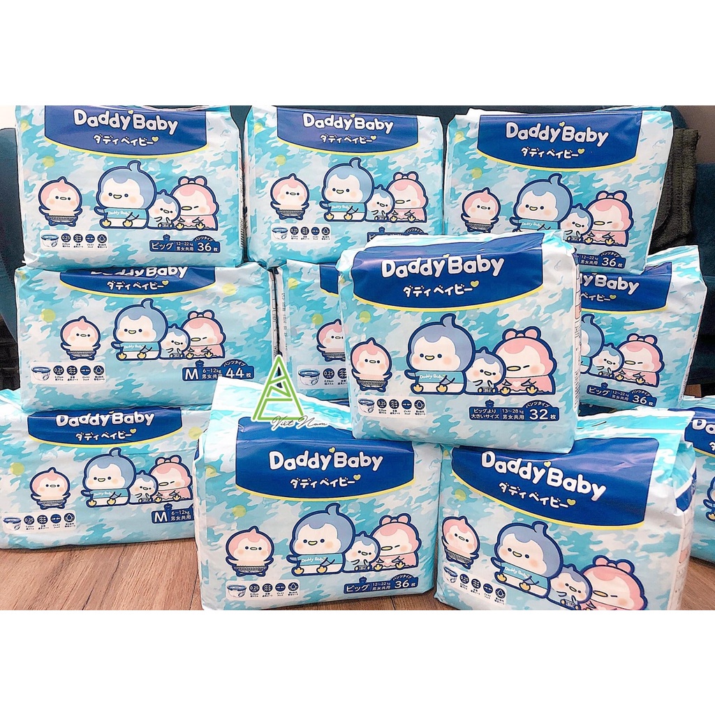 Bỉm quần Nhật Bản ⚡ CAO CẤP ⚡ Bỉm quần DADDY BABY chim cánh cụt đủ size M44/L40/XL36/XXL32 mềm mịn, siêu thấm hút