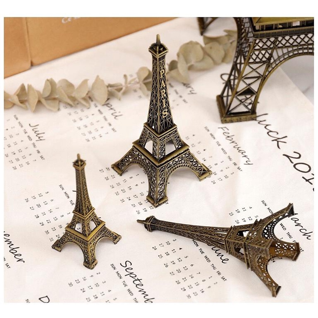 Mô hình tháp Eiffel 25cm kim loại để bàn trang trí
