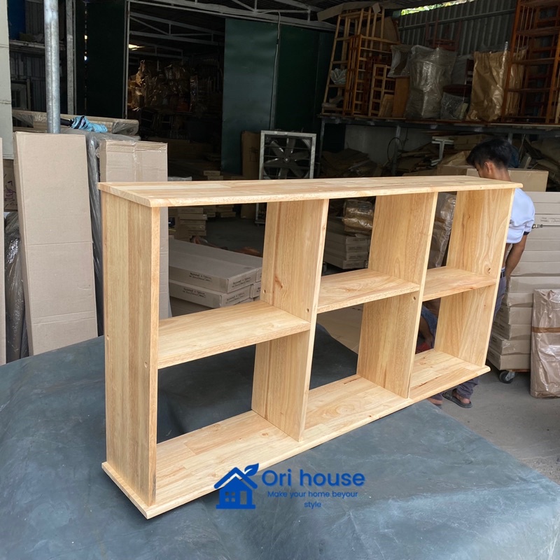 Kệ sách treo tường ngang 120cm - Gỗ cao su - Giá sách treo tường - Nội thất Ori