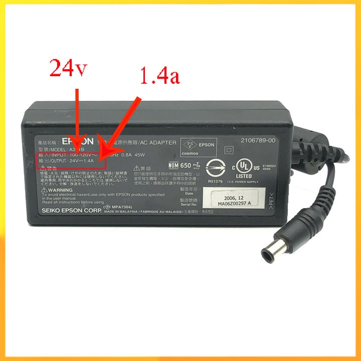 Adapter nguồn máy Scan Epson Perfection V500, V600, V700 24v xịn chính hãng