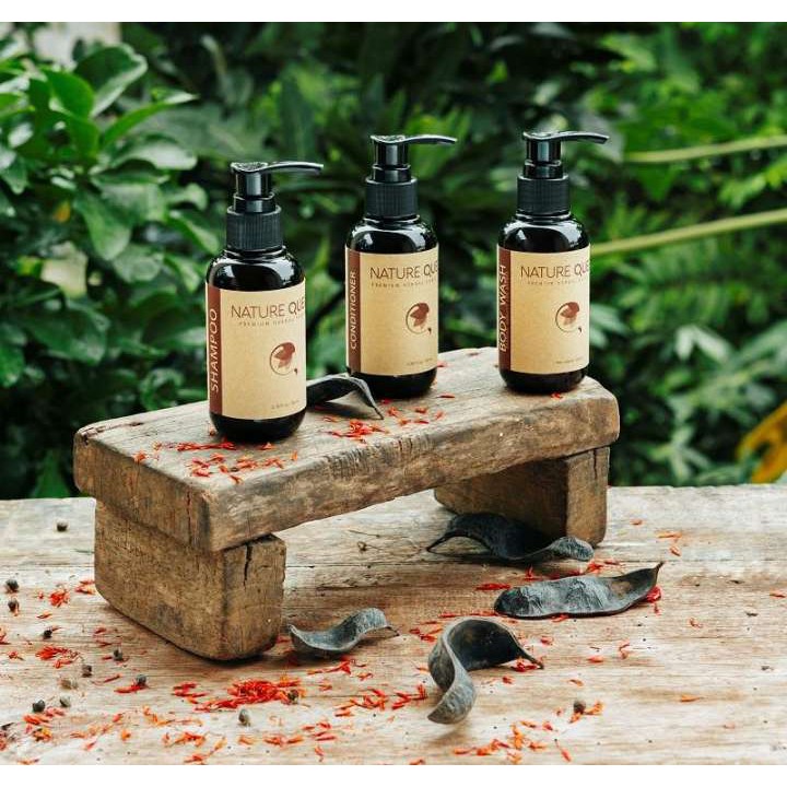 Bộ dầu gội xả thảo dược Nature Queen (Nature Queen Premium herbal shampoo &amp; conditioner) 100ml x2(Bộ)