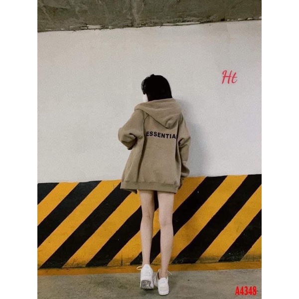 Áo khoác nỉ cotton nâu ESS H2A