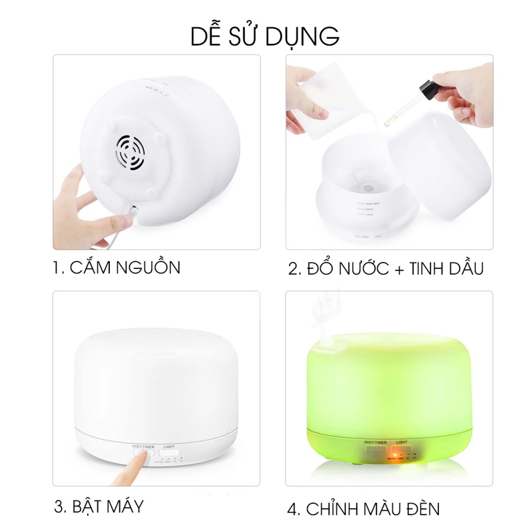 Máy xông tinh dầu Vdecor trụ Ngọc Tuyết siêu âm cao cấp tích hợp led 7 màu LOA  bluetooth | Kèm remote | TẶNG TINH DẦU