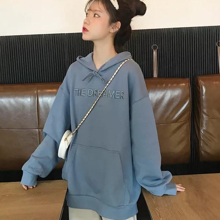 Pay In Place THE DREAMER (Áo Sweater Có Mũ Trùm Đầu Thêu Hình Phong Cách Hàn Quốc Thời Trang Dành Cho Nữ Tuổi Teen Suiter Hudie Sweeter Crewnek Hody Switter 110