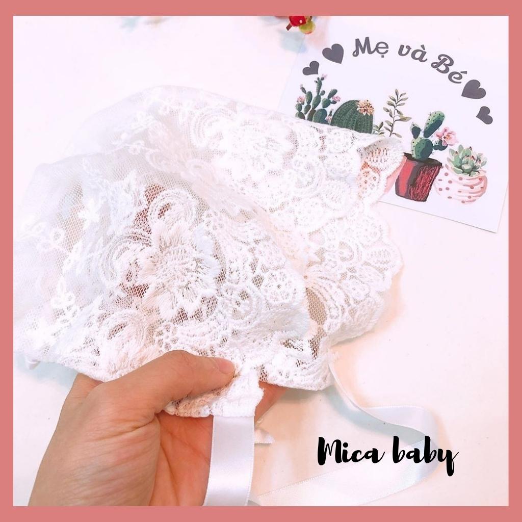 Mũ tiểu thư, mũ cô gái hà lan vải ren đáng yêu cho bé từ 0-12m MTT161 Mica Baby