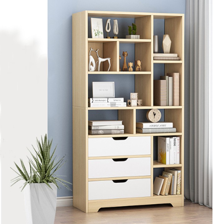 Tủ để sách bằng gỗ kiêm vách ngăn - Kệ sách đẹp nhiều ngăn để hồ sơ văn phòng dài 75 cm