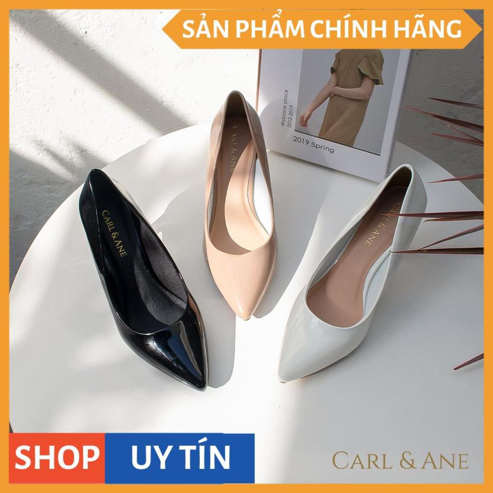 Carl & Ane - Giày cao gót thời trang mũi nhọn kiểu dáng cơ bản cao 7cm màu trắng _ EP006 | BigBuy360 - bigbuy360.vn