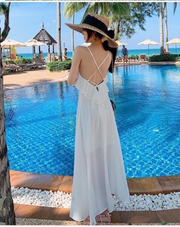 Đầm maxi dài, đầm maxi đan dây