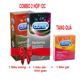 [Combo] 1 hộp Durex siêu mỏng và 1 hộp Durex kéo dài thời gian