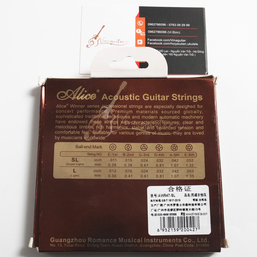 Dây đàn Guitar Acoustic Alice AWR47- Tặng pick gảy