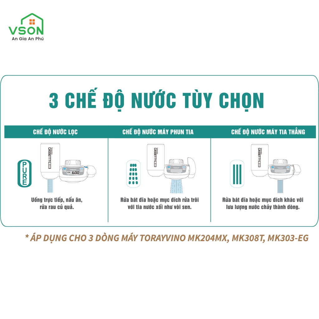 Máy lọc nước tại vòi Torayvino MK204MX - Uống trực tiếp tại vòi 600L - Chính hãng Nhật Bản