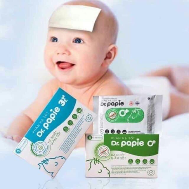 Gói lẻ 5 khăn lau hạ sốt Dr Papie