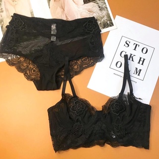 Set Bra Ren Không Mút - Quần Lưng Cao.
