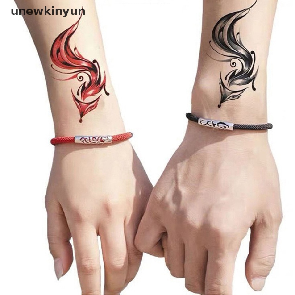 Set 2 Hình Xăm Dán Tạm Thời Chống Nước Hình Cáo Màu Đỏ Đen Dành Cho Nữ