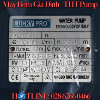 Máy bơm nước đẩy cao Lucky Pro AJM/3CL - 1.5HP