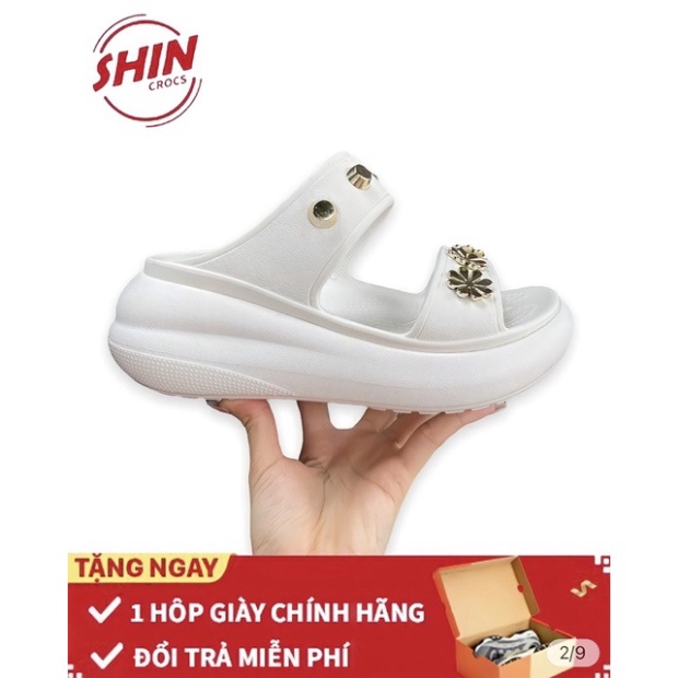 DEPCROSS Dép CROSS đế cao 9cm thời trang Hàn Quốc phong cách đường phố chất lượng cao, giá tốt size 35 đến 40 Suc bit da