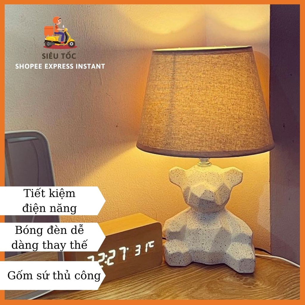 [Mã SKAMNLT7 giảm 10K đơn 0Đ] Đèn ngủ để bàn đèn trang trí hình gấu dễ thương vintage DS-TL9651