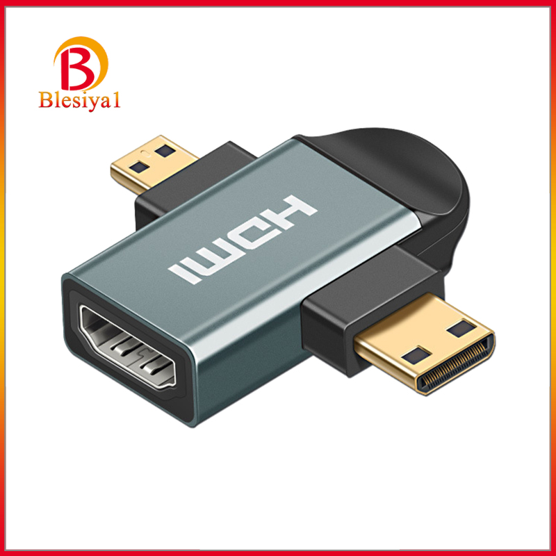 [BLESIYA1]3in 1 HDMI Female to Mini HDMI Male + Micro HDMI Male Adapter