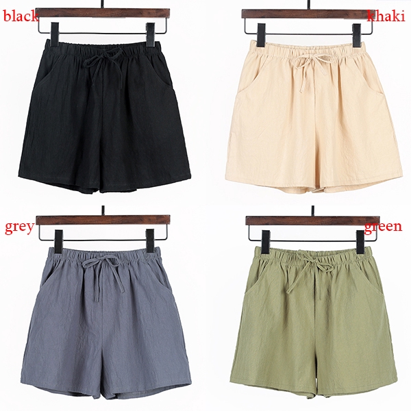 Quần Short Vải Lanh Ống Rộng Thoáng Mát Cá Tính | BigBuy360 - bigbuy360.vn