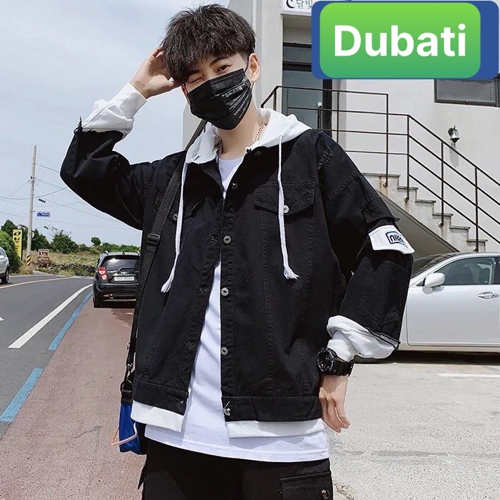 ÁO KHOÁC JEAN CHẤT BÒ NAM NỮ CÓ NÓN NỈ WASH RÁCH THỜI TRANG CAO CẤP- DUBATI FASHION