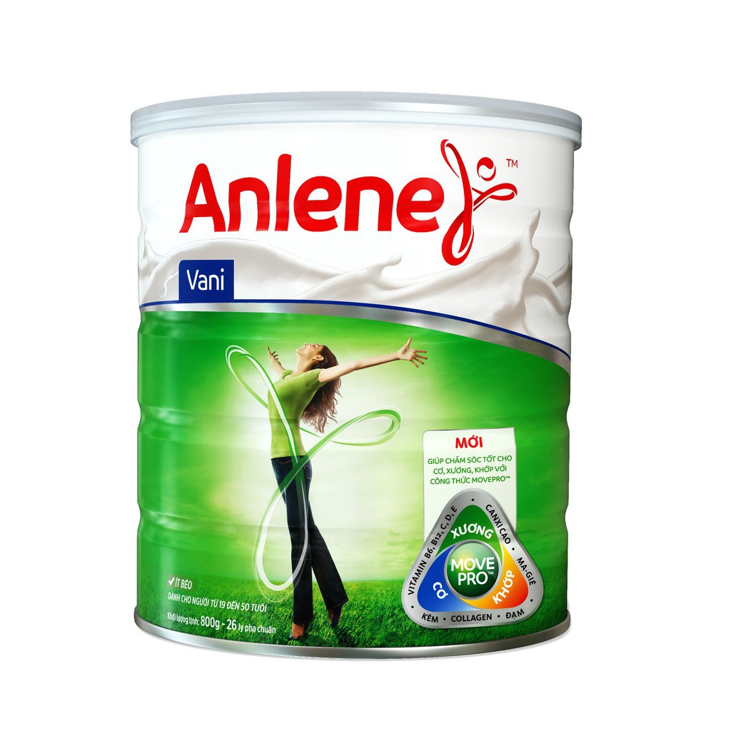 Sữa Bột Anlene Movepro Hương Vanilla lon 800g (từ 19 đến 45 tuổi)