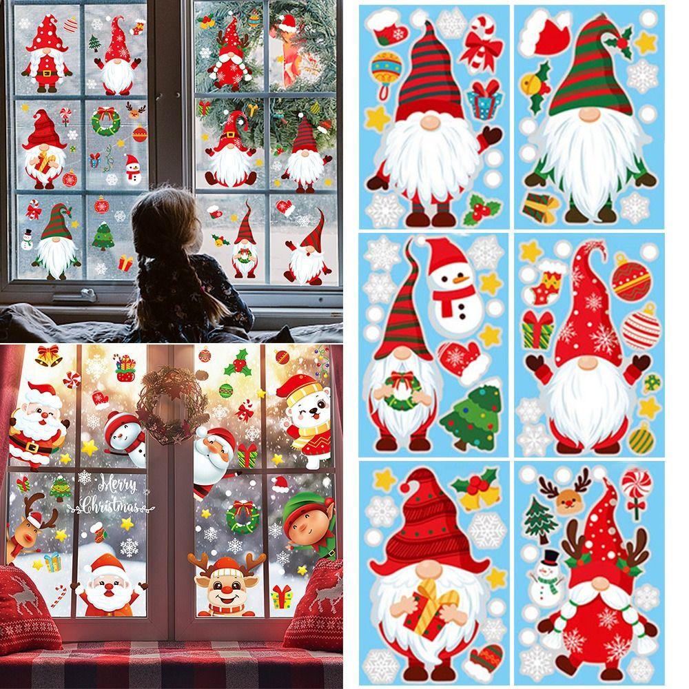 CONOPERY Set 9 Tấm Sticker Dán Cửa Kính Trang Trí Giáng Sinh DIY